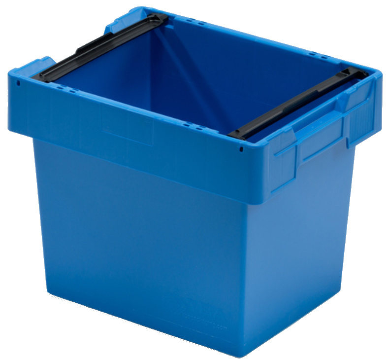 Plastový box ALC bez víka, se stohovací lištou, modrý 22 l