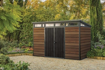 Plastový zahradní domek KETER PENT Signature Walnut 11x7 hnědý s podlahou