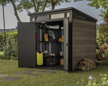 Plastový zahradní domek KETER PENT Signature Ashwood 7x7 hnědý s podlahou