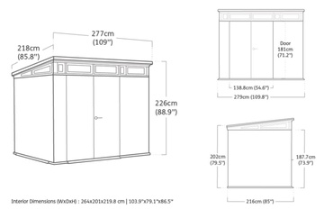 Plastový zahradní domek KETER PENT Signature Walnut 9x7 hnědý s podlahou