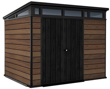Plastový zahradní domek KETER PENT Signature Walnut 9x7 hnědý s podlahou