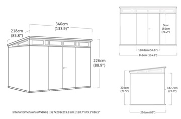 Plastový zahradní domek KETER PENT Signature Vertical 11x7 šedý s podlahou