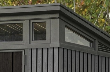Plastový zahradní domek KETER PENT Signature Vertical 11x7 šedý s podlahou