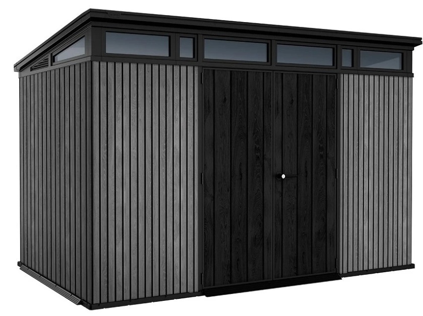 Plastový zahradní domek KETER PENT Signature Vertical 11x7 šedý s podlahou