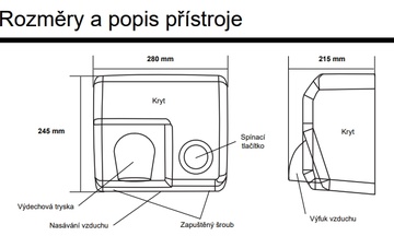 Vysoušeč rukou Jet Dryer BUTTON bílý