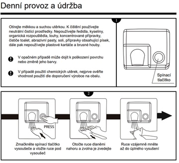 Vysoušeč rukou Jet Dryer BUTTON bílý