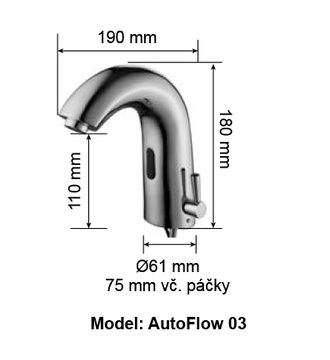 Bezdotyková vodovodní baterie Donner AutoFlow 03