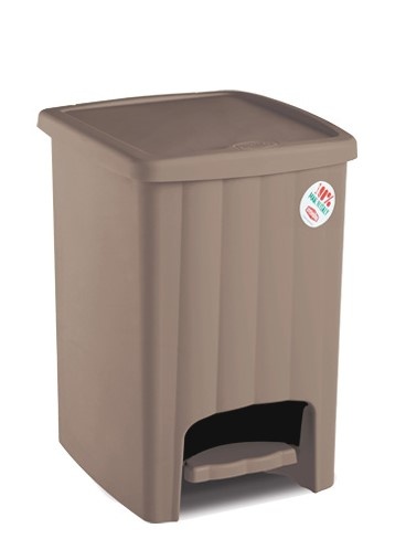 Plastový nášlapný koš na odpadky Stefanplast MARGARITA 20l, šedo-hnědá