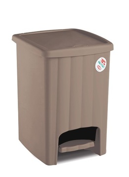 Plastový nášlapný koš na odpadky Stefanplast MARGARITA 20l, šedo-hnědá