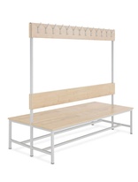 Šatní lavice oboustranná s 20 věšáky 1800x1500x830mm - lamino/kov