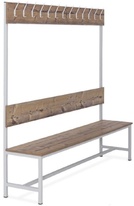 Šatní lavice s 13 věšáky, 1800 x 2000 x 430 mm - lamino/kov