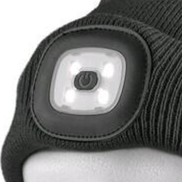 Zimní čepice CXS TYNAN s LED světlem, černá
