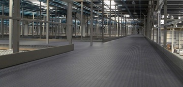 Průmyslová PVC dlaždicová podlahovina COBA Tough Lock šedá 0,5 x 0,5m x 5mm
