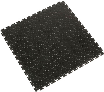 Průmyslová PVC dlaždicová podlahovina COBA Tough Lock černá 0,5 x 0,5m x 5mm