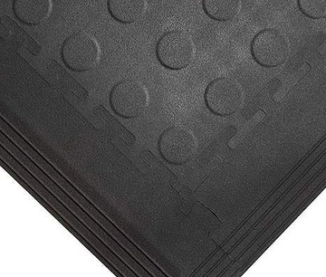Průmyslová PVC dlaždicová podlahovina COBA Tough Lock černá 0,5 x 0,5m x 5mm