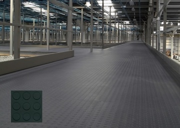 Průmyslová PVC dlaždicová podlahovina COBA Tough Lock černá 0,5 x 0,5m x 5mm