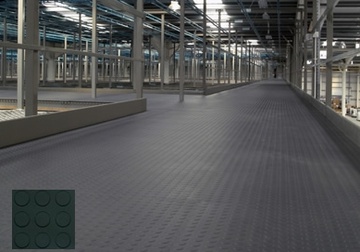Průmyslová PVC dlaždicová podlahovina COBA Tough Lock černá 0,5 x 0,5m x 7mm