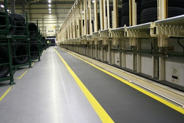 Průmyslová protiúnavová rohož COBA Orthomat Safety černo-žlutá 0,9 x 18,3m