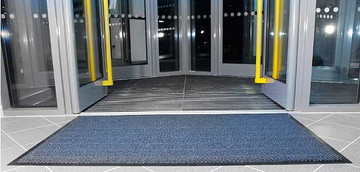 Vstupní rohož COBA Vyna-Plush černo-modrá 0,9 m x metráž