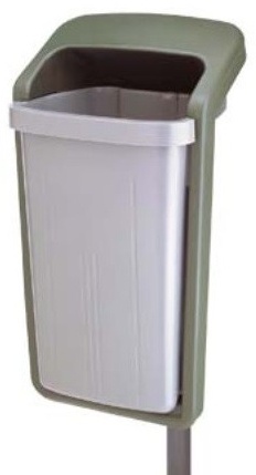 Venkovní odpadkový koš ELEGANT 50 L zelený rám