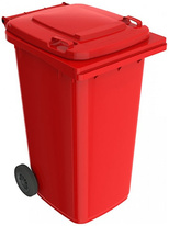 Plastová popelnice 240 l červená