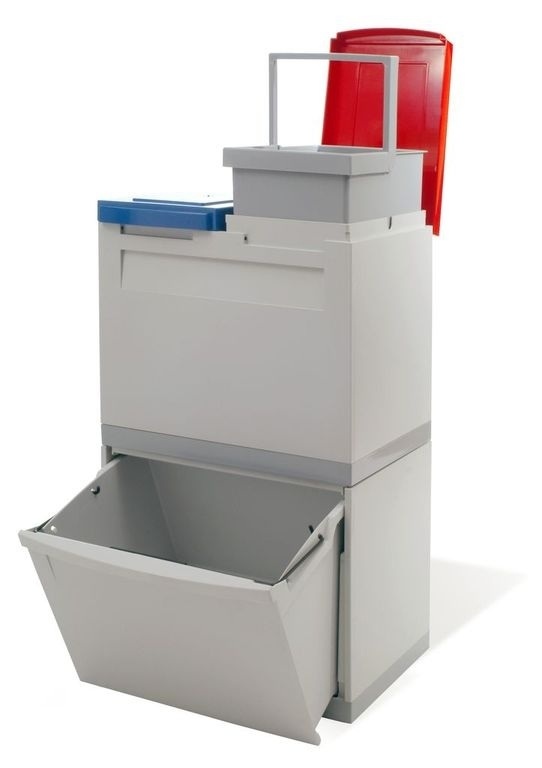Koš na tříděný odpad EKOMODUL 1x30 l + 2x15 l šedý