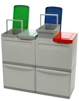 Koš na tříděný odpad EKOMODUL 2x30 l + 4x15 l šedý