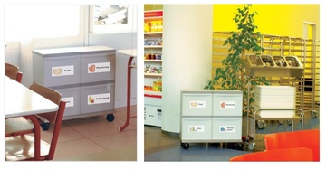 Koš na tříděný odpad EKOMODUL 2x30 l + 4x15 l šedý