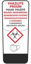 Samolepka 124 x 290 mm infekční odpad