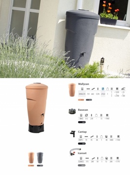 Nádrž na dešťovou vodu Wallycan 270l antracit