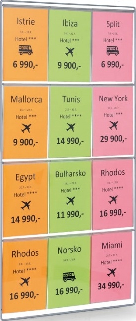 Rám do výloh 4x3 kapsy A4 na výšku