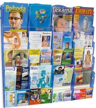 Zásobník na tiskoviny nástěnný 4x5 kapes A4 bílý
