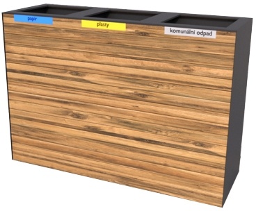 Odpadkový koš na tříděný odpad PERA 3 x 65 l