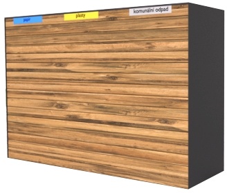 Odpadkový koš na tříděný odpad PERA 3 x 65 l