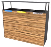Odpadkový koš na tříděný odpad PERA II se stříškou 3 x 65 l