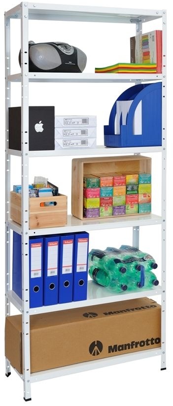 Regál Standard ECO bílý 1800x750x300mm, 6 polic nosnost na polici 75kg