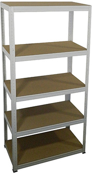Kovový regál FUTUR bílý 1800x900x500 mm, 5 polic o nosnosti 350 kg