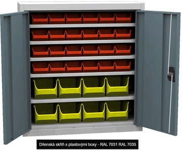 Dílenská skříň s plastovými boxy SPP 03 C