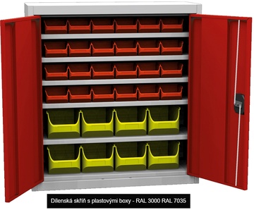 Dílenská skříň s plastovými boxy SPP 03 C