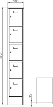 Šatní skříň kovová na soklu SBS 31 5