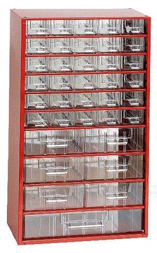 Závěsná skříňka se zásuvkami 30A/6B/1C červená