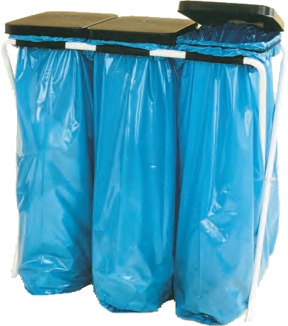 Stojan na odpadkové pytle s víkem Trio 3x70 l