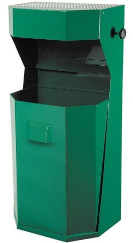 Venkovní odpadkový koš s popelníkem 50 l zelený