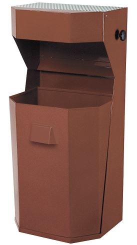 Venkovní odpadkový koš s popelníkem 50 l hnědý