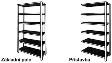 Kovový bezšroubový regál 2000x1000x300 mm, 4 police o nosnosti 100 kg