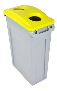 Víko k nádobě na tříděný odpad žluté kulaté vhozy