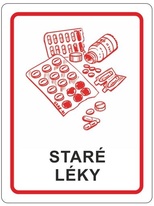 Samolepka na tříděný odpad 120x160 mm staré léky