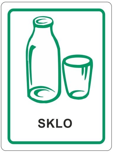 Samolepka na tříděný odpad 120x160 mm sklo