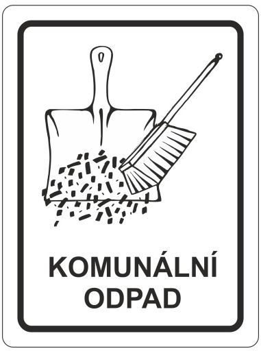 Samolepka na tříděný odpad 120x160 mm komunální odpad