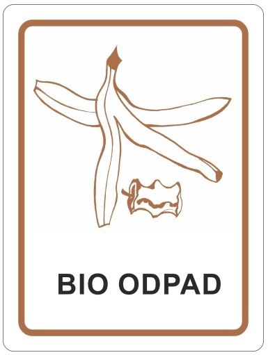 Samolepka na tříděný odpad 120x160 mm bio odpad